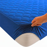 Protector de Colchón Transpirable Azul Rey para Colchón Semidoble 120 X 190 Cm Acolchado 300 Hilos