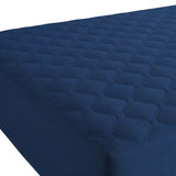 Protector de Colchón Transpirable Azul Oscuro para Colchón Doble 140 X 190 Cm Acolchado 300 Hilos