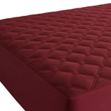 Protector de Colchón Transpirable Vinotinto para Colchón Queen 160 X 190 Cm Acolchado 300 Hilos