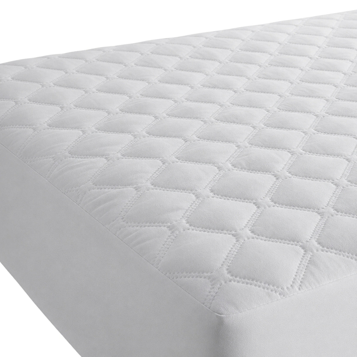Protector de Colchón Transpirable Blanco para Colchón King 200 X 200 Cm Acolchado 300 Hilos