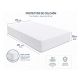 Protector de Colchón Transpirable Turquesa para Colchón King 200 X 200 Cm Acolchado 300 Hilos