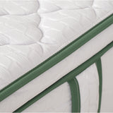 Colchón Atletico Nacional Basic Blanco y Verde Doble 140 X 190 Cm Hipoalergénico con Pillow Sencillo y Firmeza Adaptable