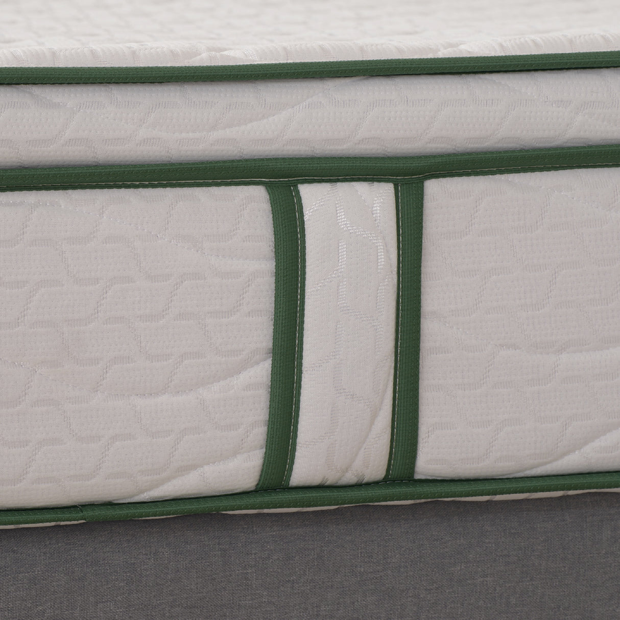 Colchón Atletico Nacional Basic Blanco y Verde King 200 X 200 Cm Hipoalergénico con Pillow Sencillo y Firmeza Adaptable