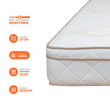 Colchón Prana Blanco y Beige Semidoble 120 X 190 Cm Medio Suave Hipoalergénico