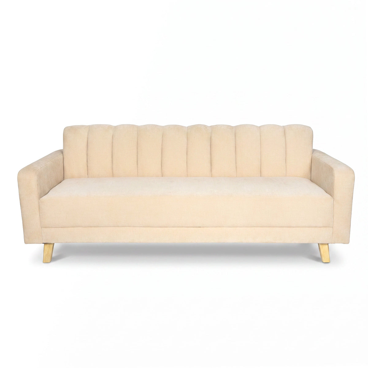 Sofá Cama Salamanca Beige 108x92cm de Tres Puestos Reclinable Antifluido con Apoya brazos