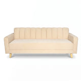 Sofá Cama Salamanca Beige 108x92cm de Tres Puestos Reclinable Antifluido con Apoya brazos