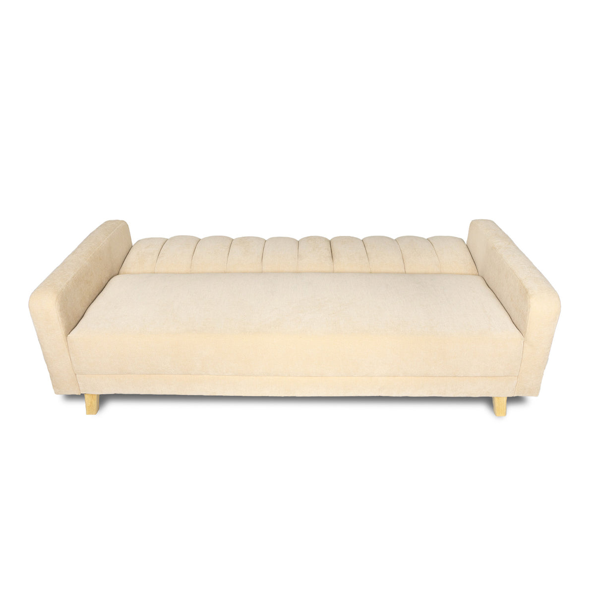 Sofá Cama Salamanca Beige 108x92cm de Tres Puestos Reclinable Antifluido con Apoya brazos