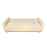 Sofá Cama Salamanca Beige 108x92cm de Tres Puestos Reclinable Antifluido con Apoya brazos