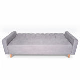 Sofá Cama Salamanca Plata 108x92cm de Tres Puestos Reclinable Antifluido con Apoya brazos