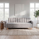 Sofá Cama Salamanca Plata 108x92cm de Tres Puestos Reclinable Antifluido con Apoya brazos