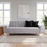Sofá Cama Salamanca Plata 108x92cm de Tres Puestos Reclinable Antifluido con Apoya brazos