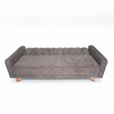 Sofá Cama Salamanca Gris Oscuro 108x92cm de Tres Puestos Reclinable Antifluido con Apoya brazos