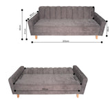 Sofá Cama Salamanca Gris Oscuro 108x92cm de Tres Puestos Reclinable Antifluido con Apoya brazos
