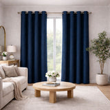 Cortina Blackout Jacquard Azul 300x230cm Fondo Entero