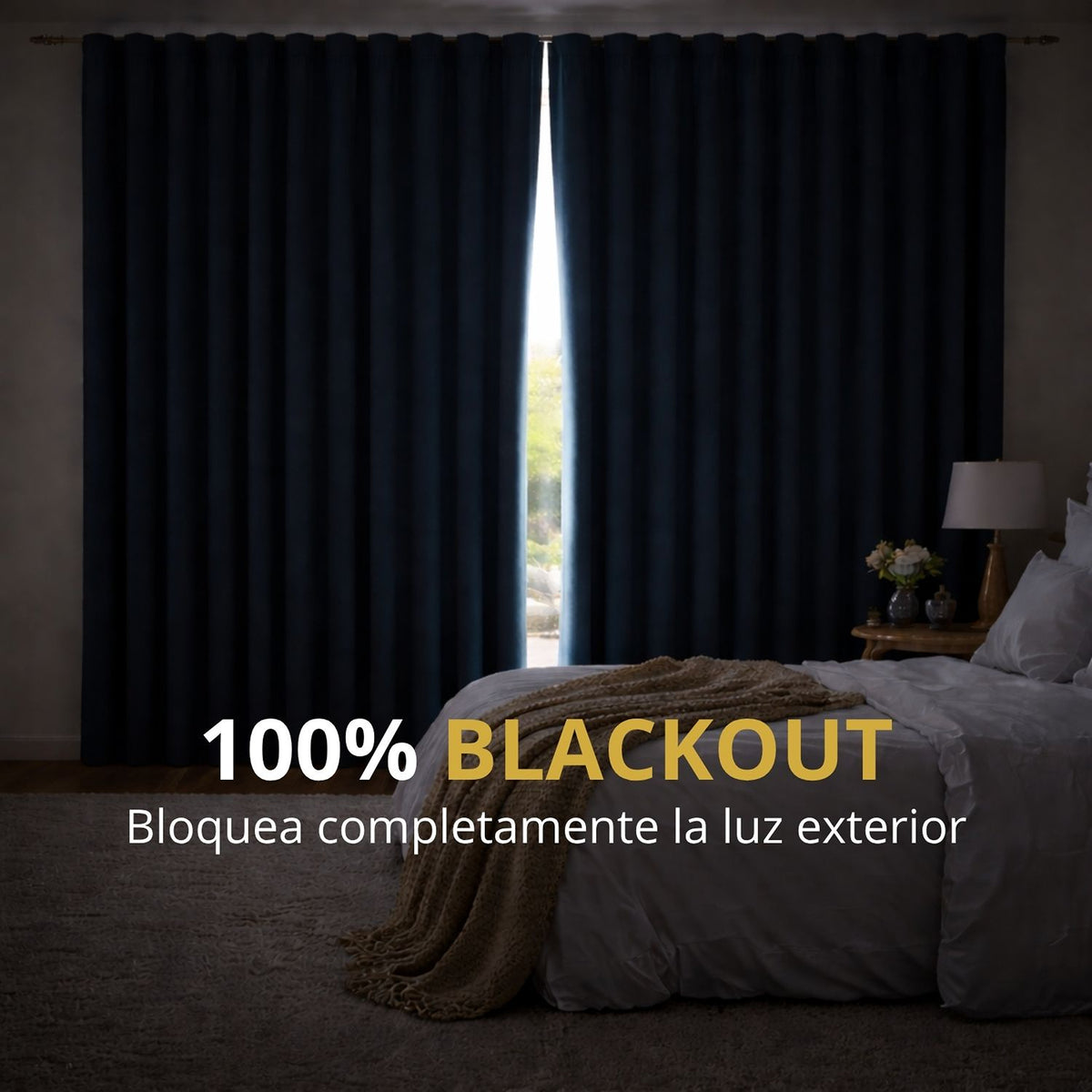 Cortina Blackout Jacquard Gris 300x230cm Fondo Entero
