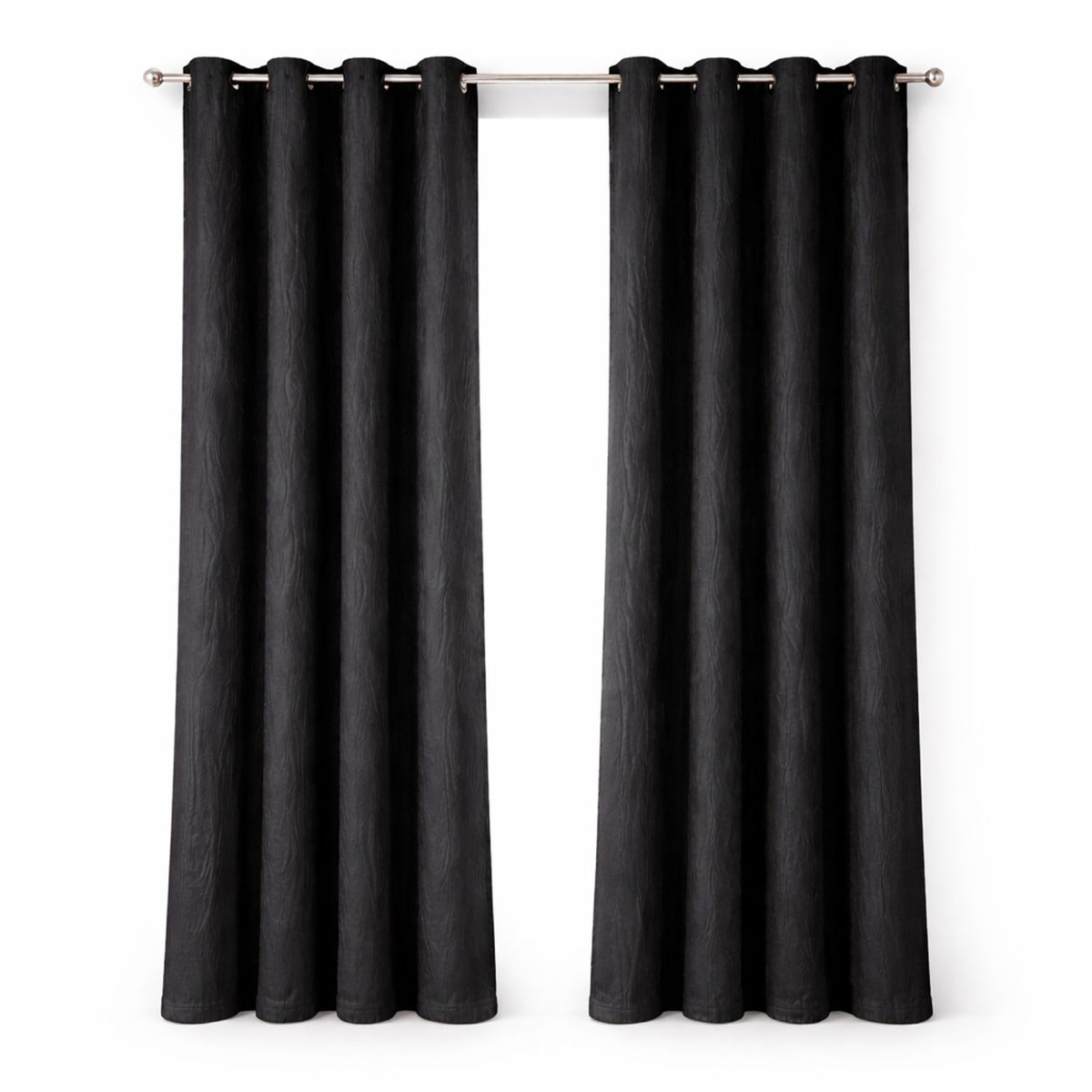 Cortina Blackout Jacquard Negro 300x230cm Fondo Entero