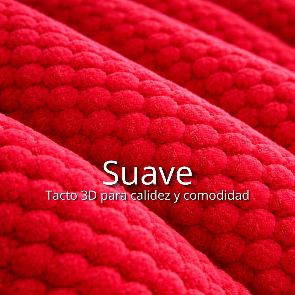 Cobija Rojo 230x190cm Fondo Entero Muy Suave