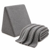 Combo Cojín TV con Cobija Gris 45x48cm Triangular Fondo Entero