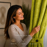 Cortina Jacquard Verde 280x200cm de Figuras