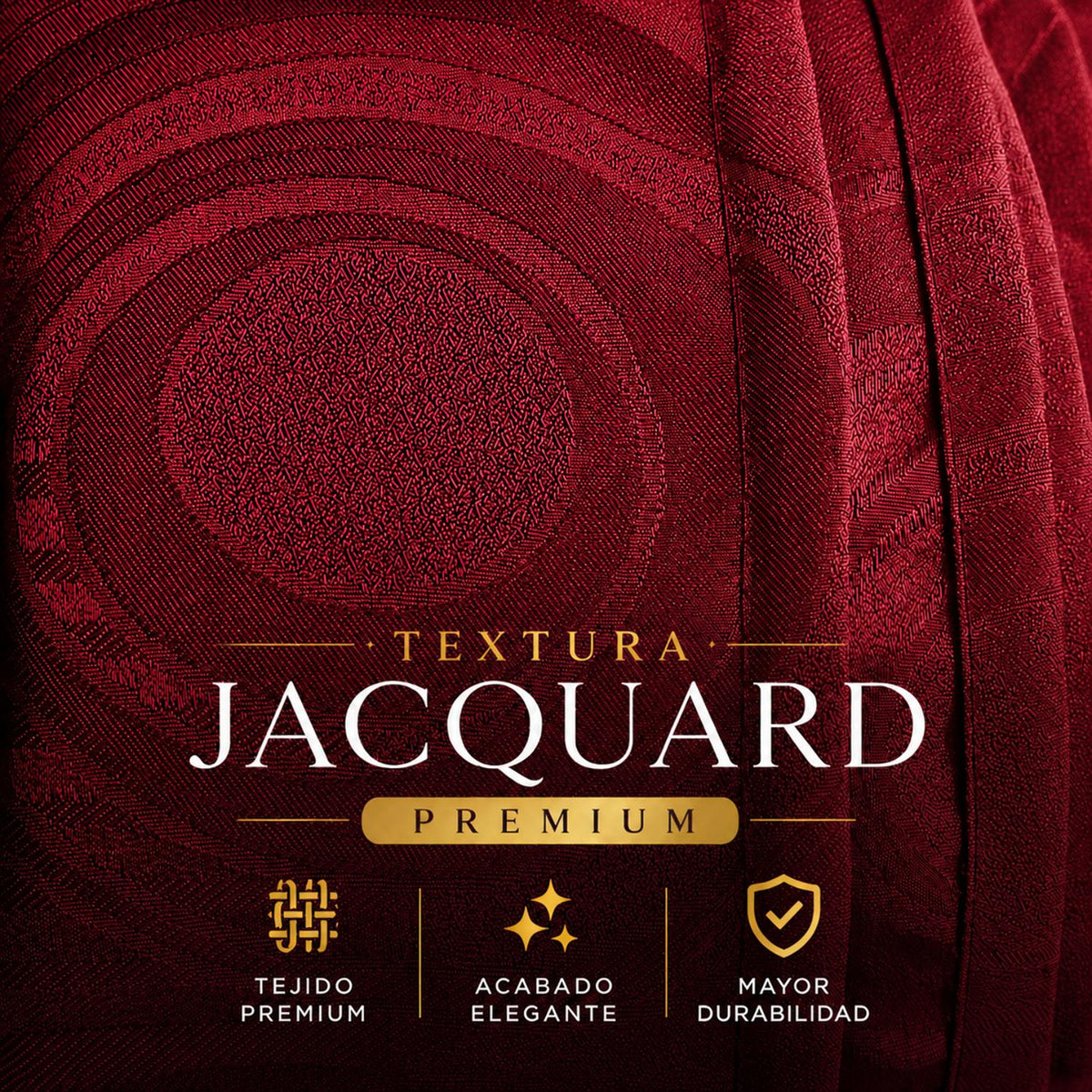 Cortina Jacquard Rojo 280x200cm de Figuras