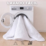 Combo Protector de Colchón y de Almohada Acolchado Blanco para Colchón Sencillo 100 X 190 Cm