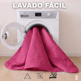 Combo Protector de Colchón y de Almohada Acolchado Fucsia para Colchón Sencillo 100 X 190 Cm