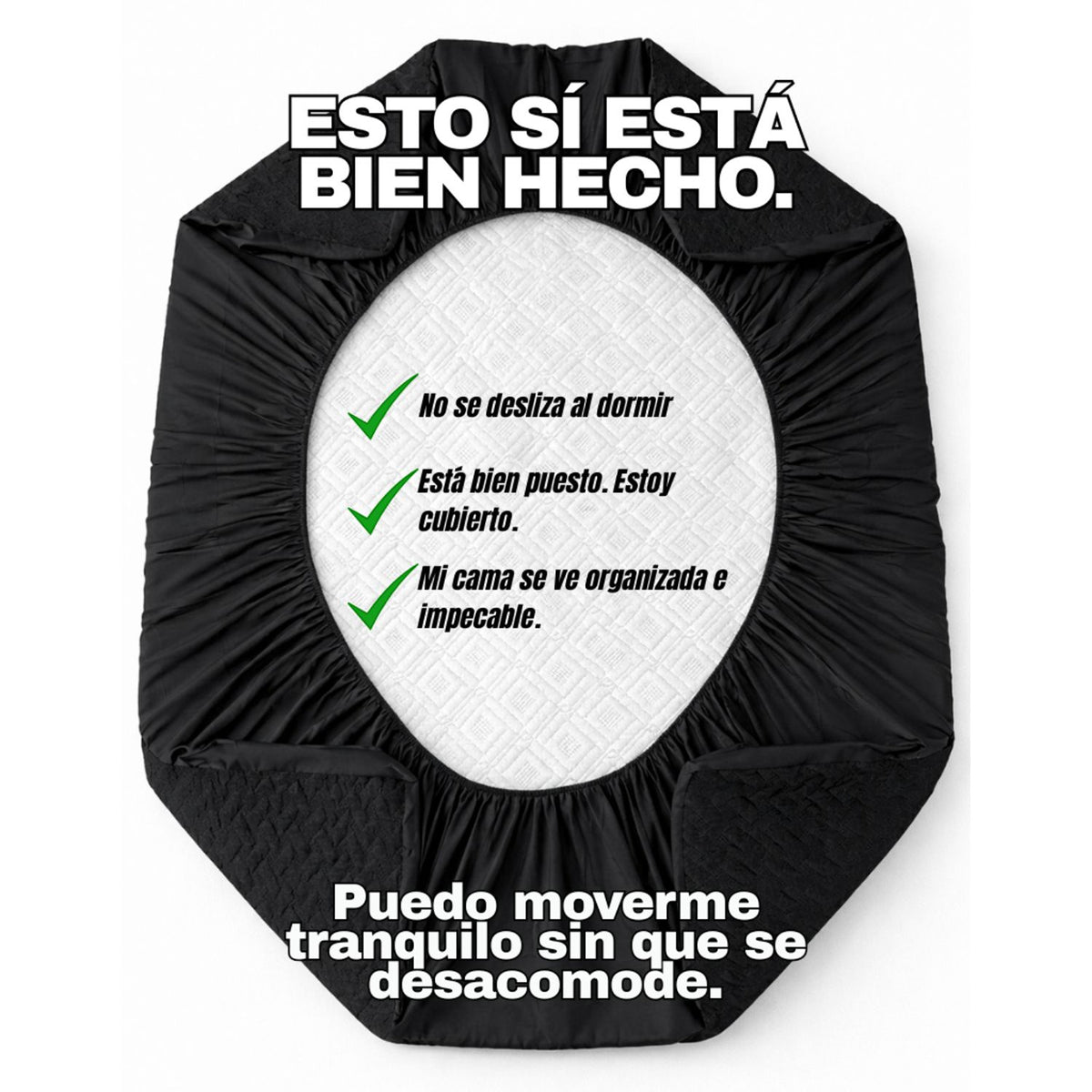 Combo Protector de Colchón y de Almohada Acolchado Negro para Colchón Sencillo 100 X 190 Cm