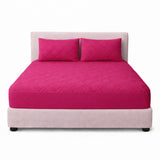 Combo Protector de Colchón y de Almohada Acolchado Fucsia para Colchón Semidoble 120 X 190 Cm