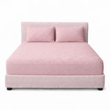 Combo Protector de Colchón y de Almohada Acolchado Rosado para Colchón Semidoble 120 X 190 Cm