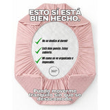 Combo Protector de Colchón y de Almohada Acolchado Rosado para Colchón Semidoble 120 X 190 Cm