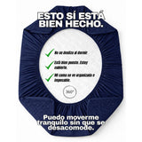 Combo Protector de Colchón y de Almohada Acolchado Azul para Colchón Doble 140 X 190 Cm