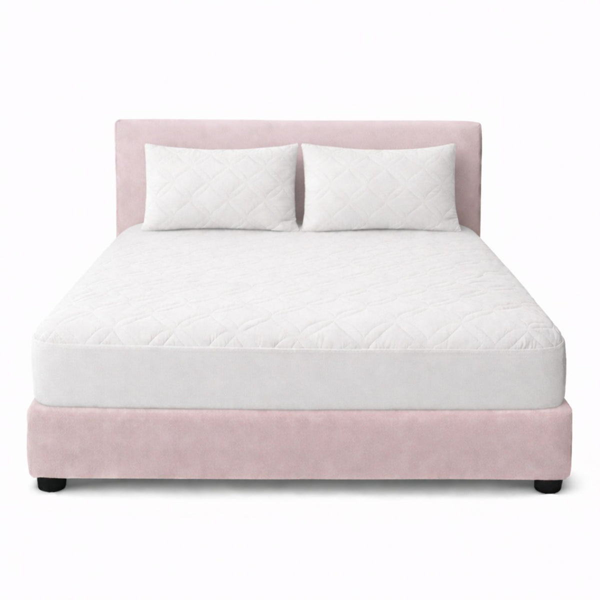 Combo Protector de Colchón y de Almohada Acolchado Blanco para Colchón Doble 140 X 190 Cm