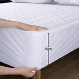Combo Protector de Colchón y de Almohada Acolchado Blanco para Colchón Doble 140 X 190 Cm