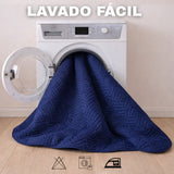 Combo Protector de Colchón y de Almohada Acolchado Azul para Colchón King 200 X 200 Cm