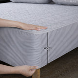 Combo Protector de Colchón y de Almohada Acolchado Gris para Colchón King 200 X 200 Cm