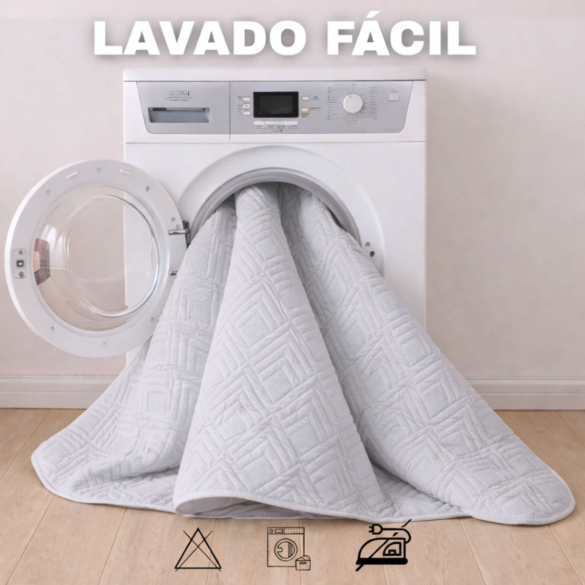 Combo Protector de Colchón y de Almohada Acolchado Gris para Colchón King 200 X 200 Cm