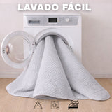 Combo Protector de Colchón y de Almohada Acolchado Gris para Colchón King 200 X 200 Cm