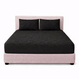 Combo Protector de Colchón y de Almohada Acolchado Negro para Colchón King 200 X 200 Cm