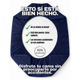 Combo Protector de Colchón y de Almohada Semiantifluido Azul para Colchón Sencillo 100 X 190 Cm Semi-Antifluido