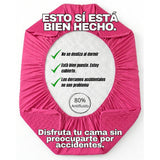 Combo Protector de Colchón y de Almohada Semiantifluido Fucsia para Colchón Sencillo 100 X 190 Cm Semi-Antifluido