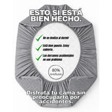 Combo Protector de Colchón y de Almohada Semiantifluido Gris para Colchón Sencillo 100 X 190 Cm Semi-Antifluido