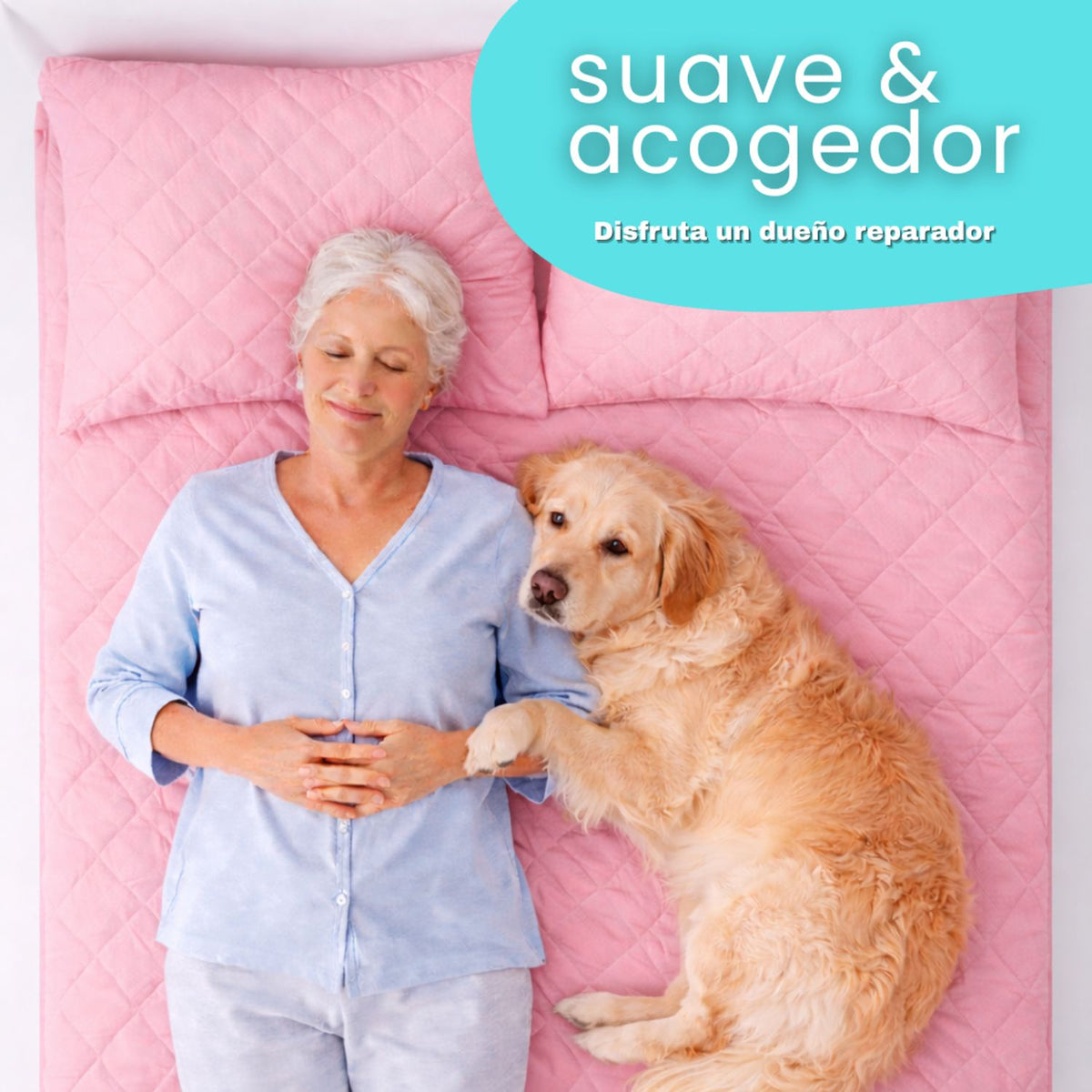 Combo Protector de Colchón y de Almohada Semiantifluido Rosado para Colchón Sencillo 100 X 190 Cm Semi-Antifluido
