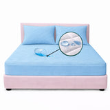Combo Protector de Colchón y de Almohada Semiantifluido Azul Celeste para Colchón Semidoble 120 X 190 Cm Semi-Antifluido