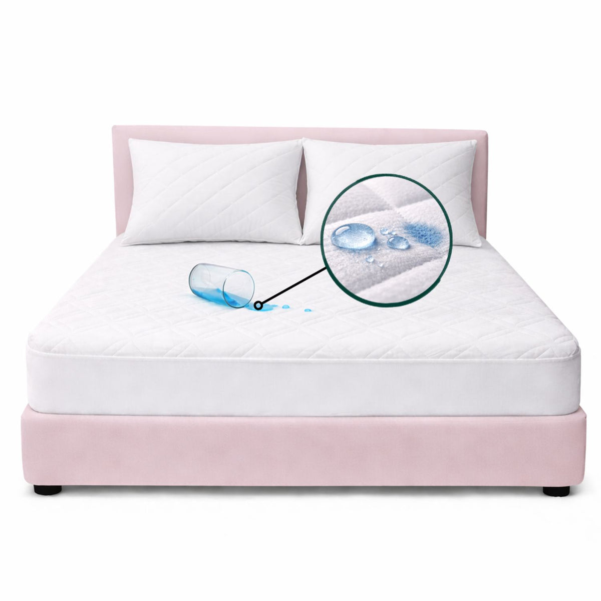 Combo Protector de Colchón y de Almohada Semiantifluido Blanco para Colchón Semidoble 120 X 190 Cm Semi-Antifluido