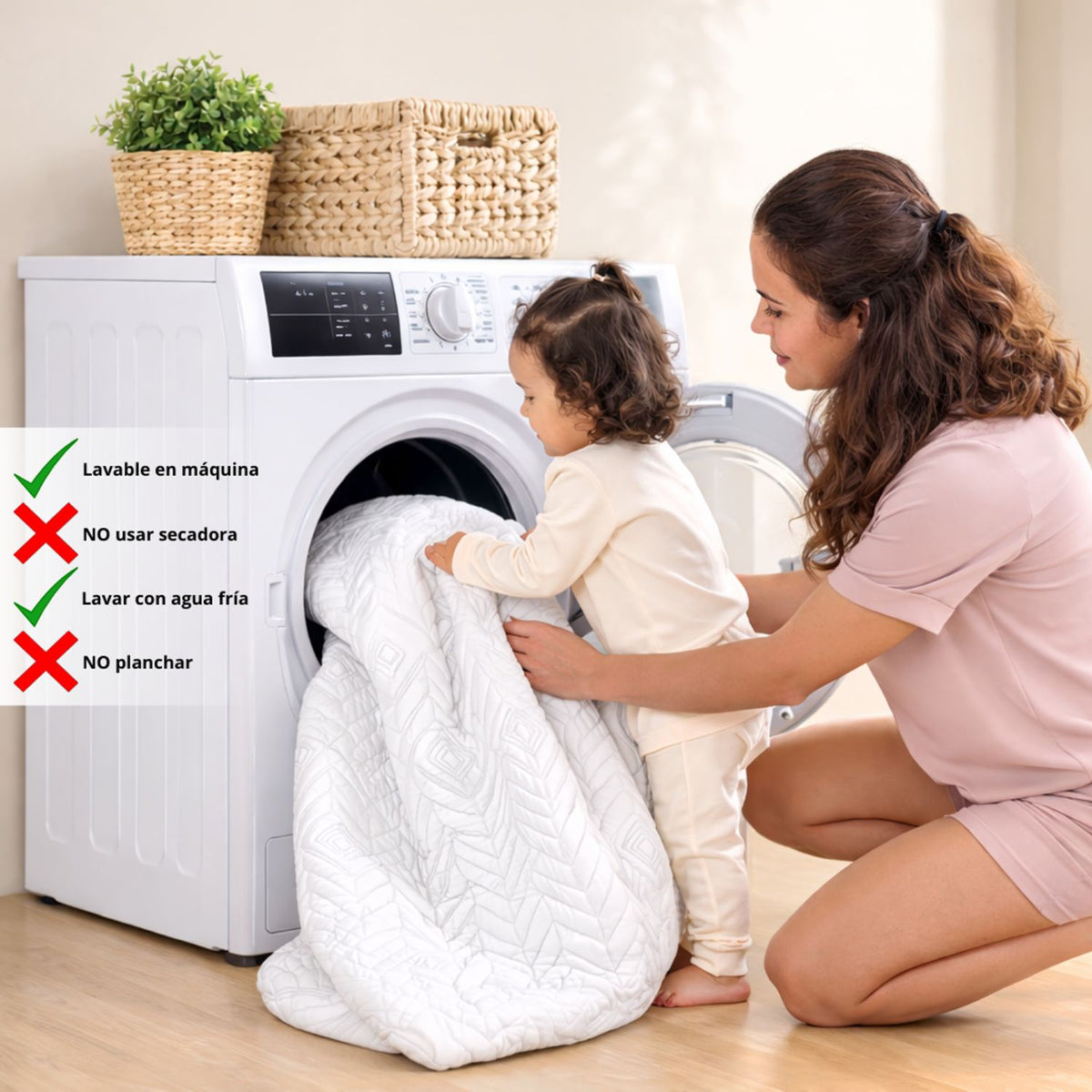 Combo Protector de Colchón y de Almohada Semiantifluido Blanco para Colchón Semidoble 120 X 190 Cm Semi-Antifluido