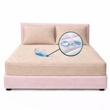Combo Protector de Colchón y de Almohada Semiantifluido Beige para Colchón Semidoble 120 X 190 Cm Semi-Antifluido