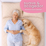 Combo Protector de Colchón y de Almohada Semiantifluido Beige para Colchón Semidoble 120 X 190 Cm Semi-Antifluido