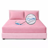 Combo Protector de Colchón y de Almohada Semiantifluido Rosado para Colchón Semidoble 120 X 190 Cm Semi-Antifluido