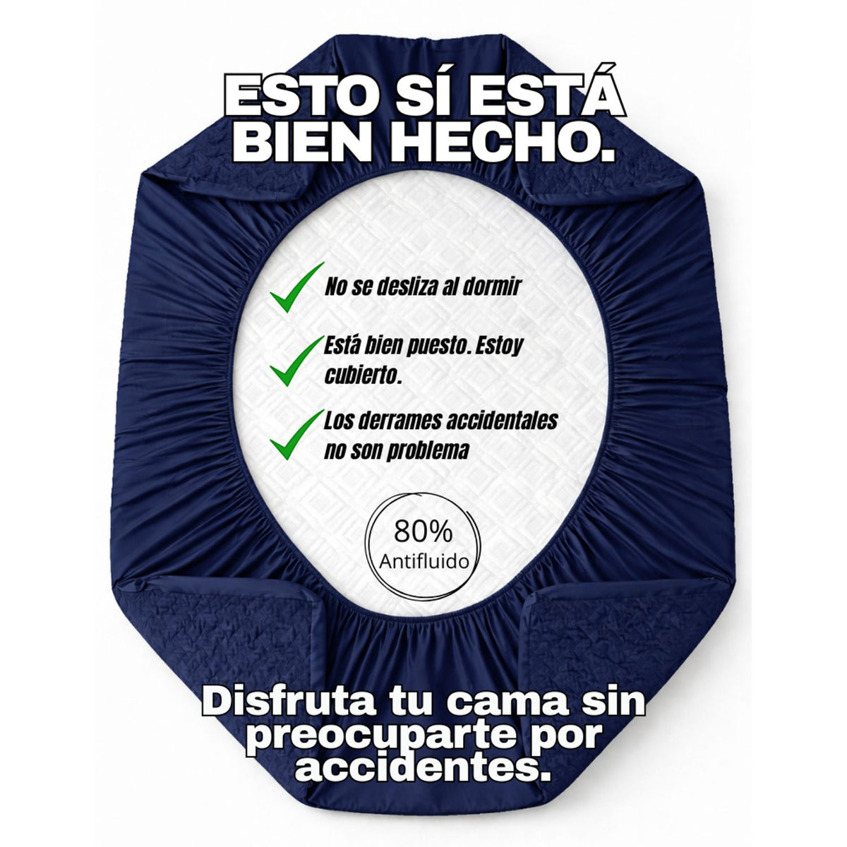 Combo Protector de Colchón y de Almohada Semiantifluido Azul para Colchón Doble 140 X 190 Cm Semi-Antifluido