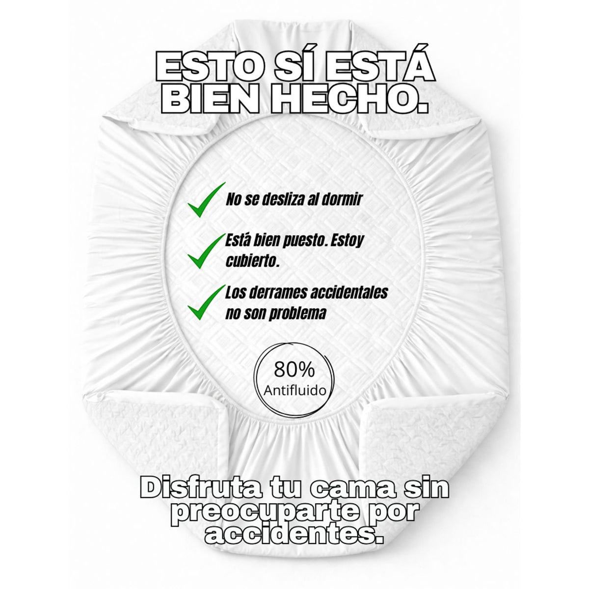 Combo Protector de Colchón y de Almohada Semiantifluido Blanco para Colchón Doble 140 X 190 Cm Semi-Antifluido